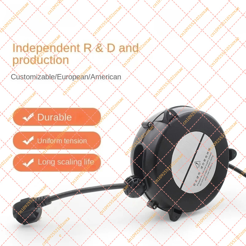 Electric Reel - 5M自動電源コードリール、EUオス＆メスプラグ、格納式延長コードソケット、家庭用オフィス用電気ケーブルスプール
