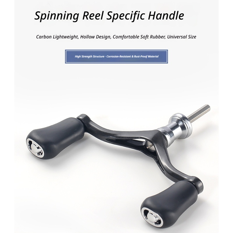 Spinning Reel - HAUTTON 高強度カーボンスピニングフィッシングリールハンドル 32 グラムスクエアダブルロッカーアームユニバーサル六角形フィット 1000 から