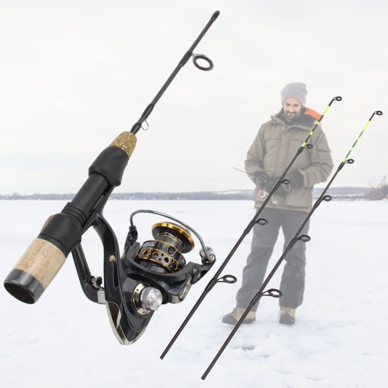 Ice Fishing Reel - 60 センチメートル 2 ヒントロッドリールコンボ冬氷釣り竿釣りリールセットポールタックルカーボンポール氷釣り竿新