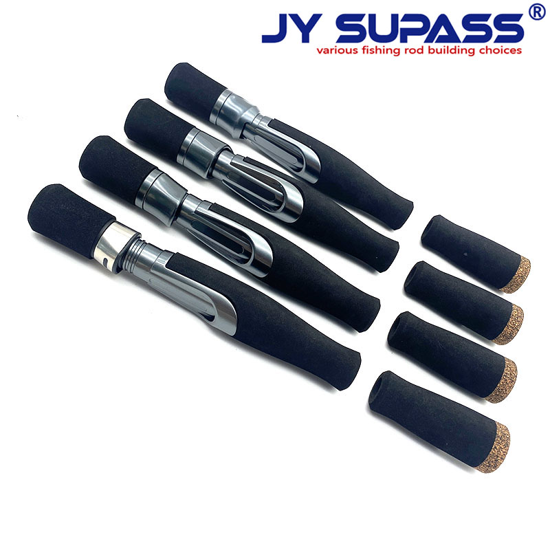 Reel Repair Kit - Jy Supass ips-カスタム釣り竿リールシート,黒いEVAグリップハンドル,釣り竿修理用リールシートセット