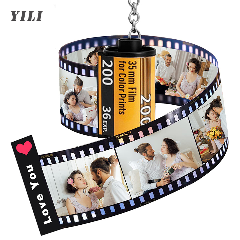 Conventional Reel - 写真入りカスタムカメラフィルムロールキーホルダー（写真リールアルバム付き）、マルチフォト付きパーソナライズギフト
