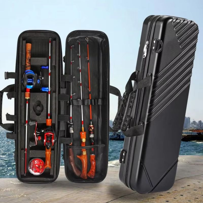 Ice Fishing Reel - 65/80 センチメートル ABS 氷釣り釣竿バッグハードシェル防水釣りリールラインフックロッド収納タックルケース釣り用品