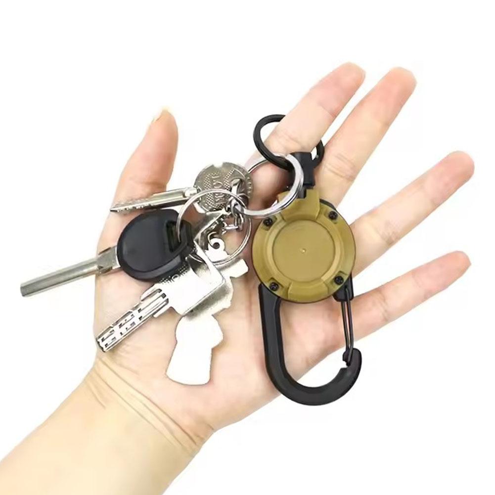 格納式バックルヘビーデューティプルリールカラビナキーチェーン - Conventional Reel のレビューと価格