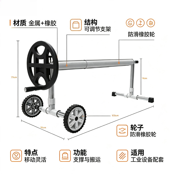 調整可能なアルミ製プールカバーローラー（車輪付き）、ポータブ - Reel Cover のレビューと価格