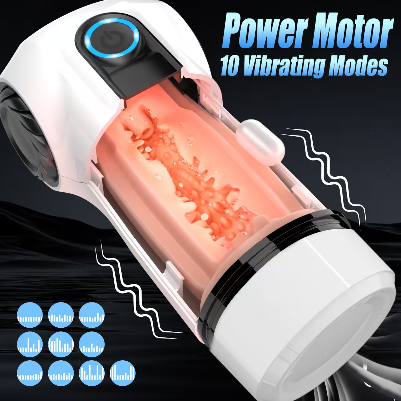 自動男性用マスターベーター10強力振動吸引式ポケットプッシー - Electric Reel のレビューと価格