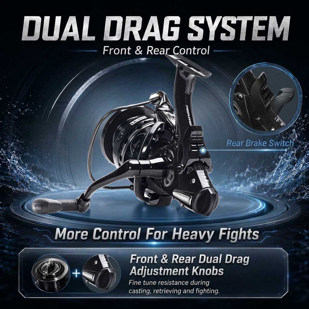 SAMOLLA デュアルブレーキスピニングリール アラーム付 - Reel Drag Knob のレビューと価格