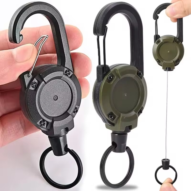 格納式ヘビーデューティプルリールカラビナ強力なスチールワイヤ - Conventional Reel のレビューと価格